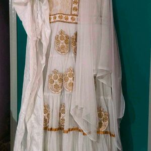 White Anarkali Dress