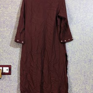 A Brown Printed Overcoat