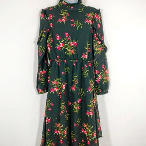 Black Printed Casual Dresses (Women's)