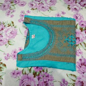 Blue And Gray Design Kurti