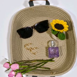 Eco-Friendly Handwoven Jute Organizer Basket with