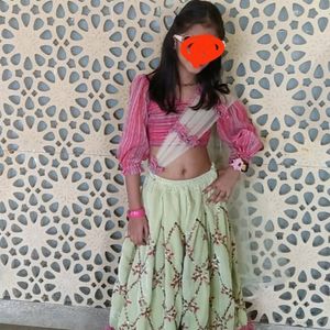 Velvet Gagra Choli For Girls