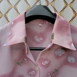 New Baggy Oversized Floral Pink Shirt