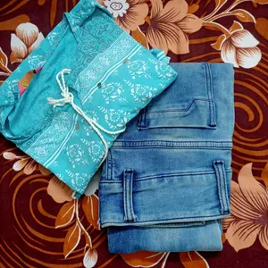 Both Jeans And Short Kurti Combo