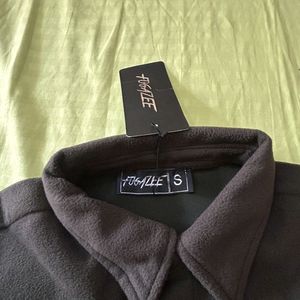 KHAKI POLAR FLEECE SHACKET COORD