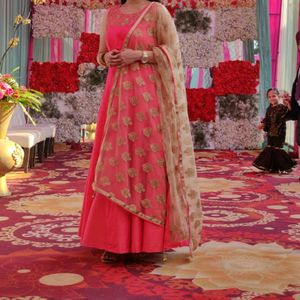 Pink Floor Length Anarkali