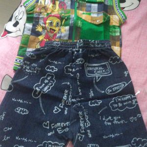 Green Jaket And Blue Shorts For Baby Boy