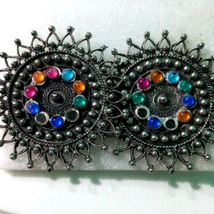 4 Silver Oxidize Earrings