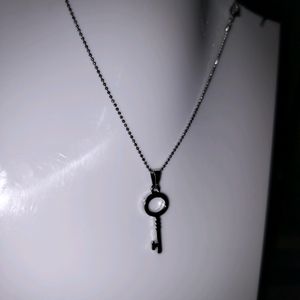 Key Pendant With Silver Chain