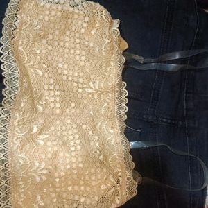 Net Bra With Transparent Strip And Removable Pad