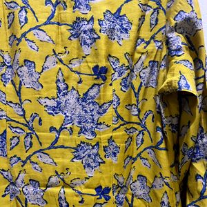 Printed blue and yellow kurti