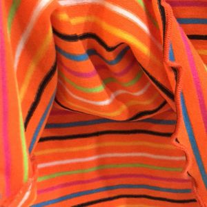 Orange Multicoloured Stripes T-shirt