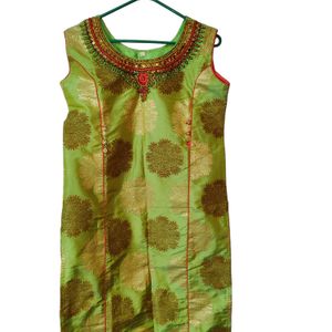 Mehandi Colour Kurta Duppata Set For Women