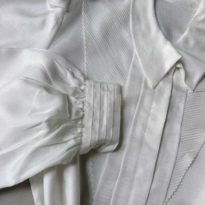 New Korean White Puff Sleeves Vest Shirt