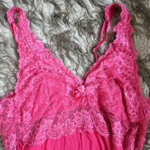 Pink Lace Detail Dress