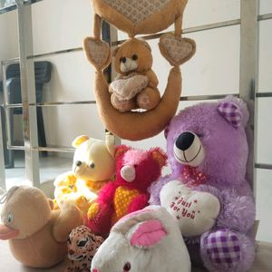 Combo Of 7 Different Soft Toys