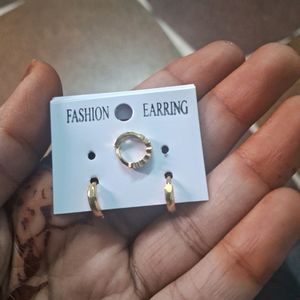 AD Nose Pin & Earrings  Set