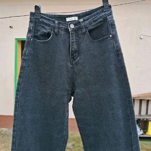 Straight charcoal denim jeans