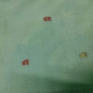 Pure COTTON SAREE WITH BANARASI PALLU AND BORDER