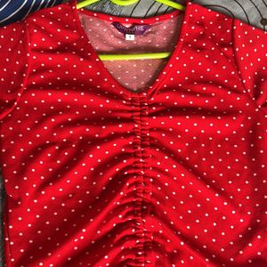 Red Polka Dot Top