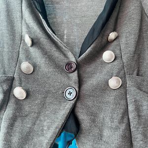 Grey Jacket With Pockets Both Sides