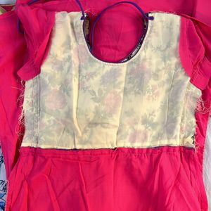 Rose Pink Gher Kurtha Set