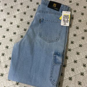 Brand New Wide Leg 2 Side Zip Cargo Jean for Women