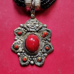 Neckpiece With Vintage Tibetan Pendant