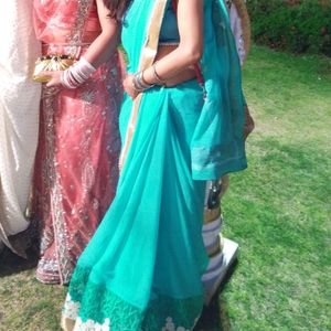 Sea Green Party Wear Saree