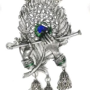 Metal Radha Krishna Flute Necklace For Women