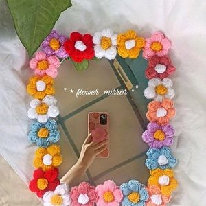 Crochet Flower Mirror