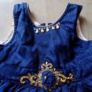 Navy Blue Ethnic Kids Frock