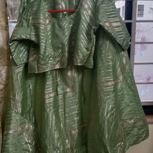 Never Used Pista Green Lehenga Blouse Set