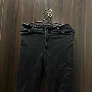 Black High Waist Elasticated Denims