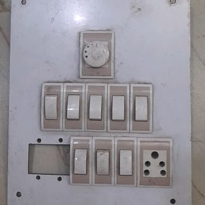 Electric Switches With Fan Regulator, Socket