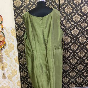 Plus Size Beautiful Green Silk Gown