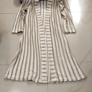White And Golden Shrug Or Sweater Dress