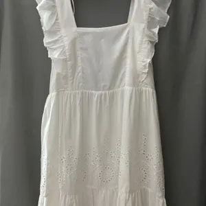 White Ethnic Embroidered Pure Cotton Dress