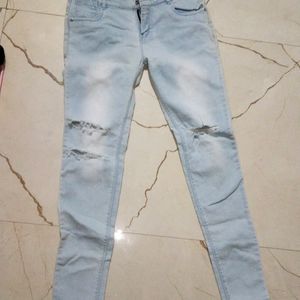 Denim Knee Cut Jeans