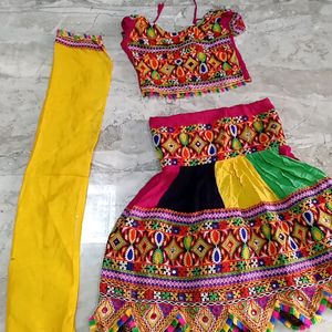 Multi Colour Heavy Work Ghagra Choli With Dupatta