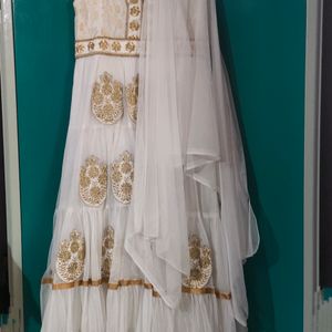 White Anarkali Dress