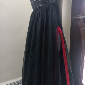 Black Sequice Net Ethnic Gown