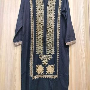 Woww Black Kurti, Leggings With Dupatta