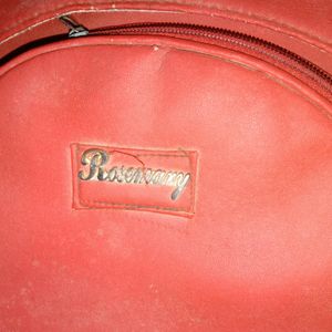 Red Leather Bag Pack