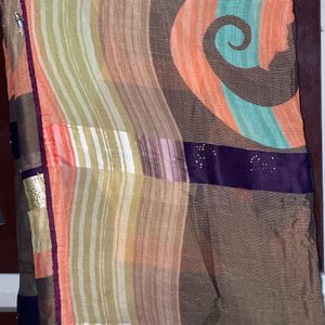 crepe saree multi color daily wear beautiful sare