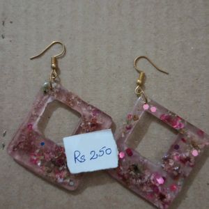 Pair Of Resin Handmade Earrings