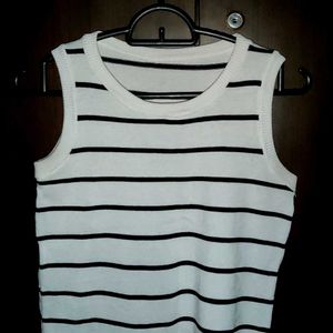 White Tank Top With Black Stripes