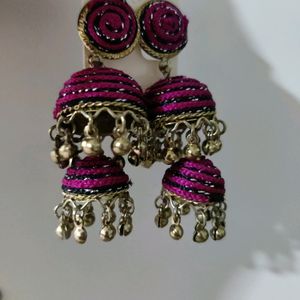 Pink Jhumkas