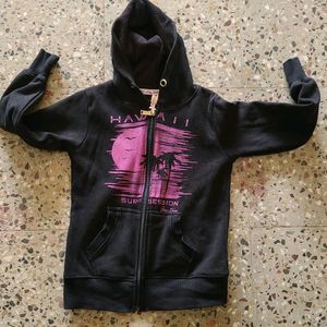 Winter Hood Zipper Jacket For Girl