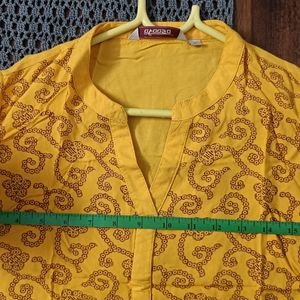 Mustard (Yolk-Yellow) Casual Kurta with Pocket